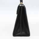 Salvatore Ferragamo Gancini Hand Bag Leather Black Gold Auth 165048-4