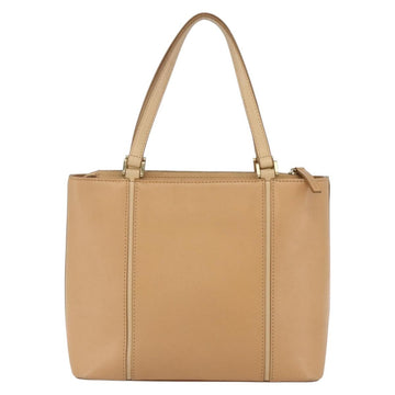 BURBERRY Hand Bag Leather Beige Gold Auth 165049 - 0