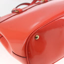 GUCCI Horsebit Hand Bag Patent leather 2way Orange 319795 Auth 165050-17