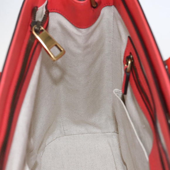 GUCCI Horsebit Hand Bag Patent leather 2way Orange 319795 Auth 165050