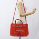 GUCCI Horsebit Hand Bag Patent leather 2way Orange 319795 Auth 165050-26