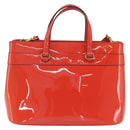 GUCCI Horsebit Hand Bag Patent leather 2way Orange 319795 Auth 165050-2