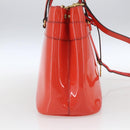 GUCCI Horsebit Hand Bag Patent leather 2way Orange 319795 Auth 165050-3