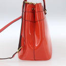 GUCCI Horsebit Hand Bag Patent leather 2way Orange 319795 Auth 165050-4