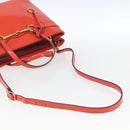 GUCCI Horsebit Hand Bag Patent leather 2way Orange 319795 Auth 165050-9