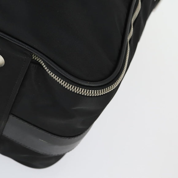 PRADA Carry Case Suitcase Nylon Leather Black Silver Auth 165055