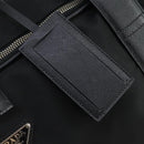 PRADA Carry Case Suitcase Nylon Leather Black Silver Auth 165055-17