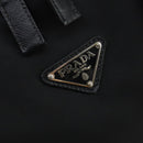 PRADA Carry Case Suitcase Nylon Leather Black Silver Auth 165055-18