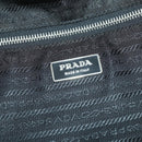 PRADA Carry Case Suitcase Nylon Leather Black Silver Auth 165055-23