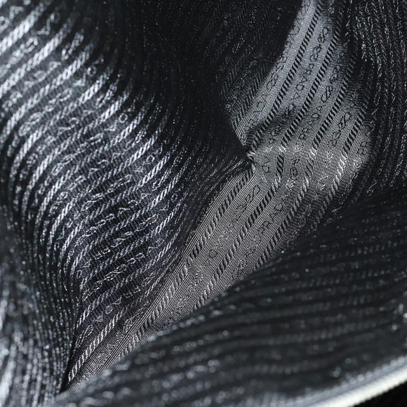 PRADA Carry Case Suitcase Nylon Leather Black Silver Auth 165055