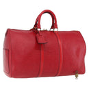 LOUIS VUITTON Epi Keepall 45 Boston Bag Red M42977 LV Auth 165059V-1