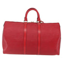 LOUIS VUITTON Epi Keepall 45 Boston Bag Red M42977 LV Auth 165059V-2