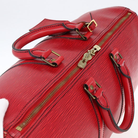 LOUIS VUITTON Epi Keepall 45 Boston Bag Red M42977 LV Auth 165059V