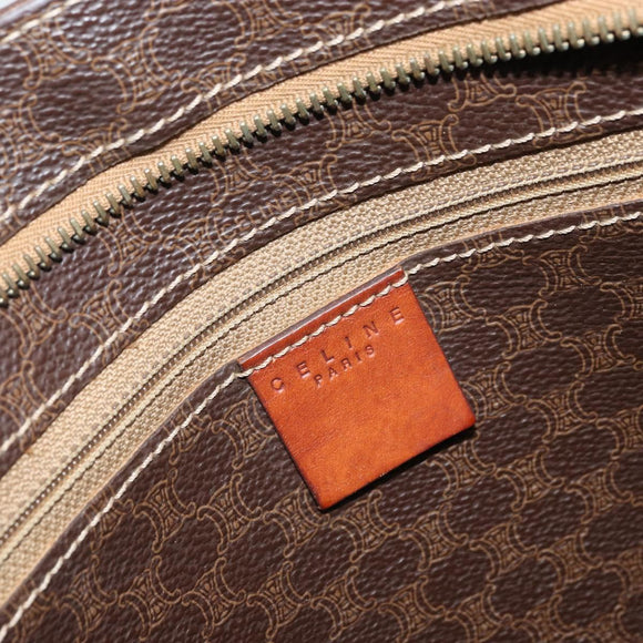 CELINE Macadam Canvas Tote Bag PVC Leather Brown Gold Auth 165060