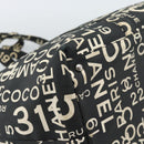 CHANEL By Sea Line Tote Bag Canvas Black Silver CC Auth 165062-18