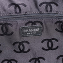 CHANEL By Sea Line Tote Bag Canvas Black Silver CC Auth 165062-20