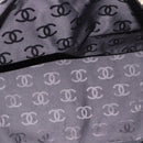 CHANEL By Sea Line Tote Bag Canvas Black Silver CC Auth 165062-21