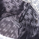 CHANEL By Sea Line Tote Bag Canvas Black Silver CC Auth 165062-12