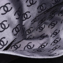 CHANEL By Sea Line Tote Bag Canvas Black Silver CC Auth 165062-24