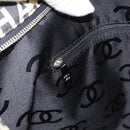 CHANEL By Sea Line Tote Bag Canvas Black Silver CC Auth 165062-25