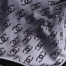 CHANEL By Sea Line Tote Bag Canvas Black Silver CC Auth 165062-26