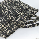 CHANEL By Sea Line Tote Bag Canvas Black Silver CC Auth 165062-6
