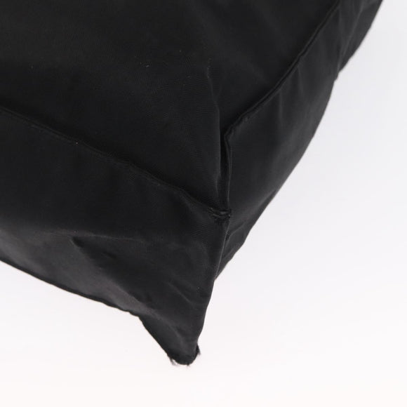 CHANEL COCO Mark Chain Tote Bag Nylon Black Gold CC Auth 165069