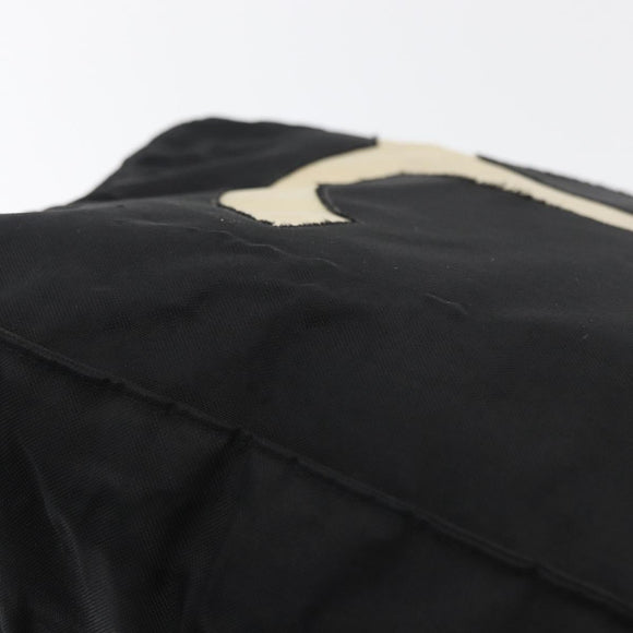 CHANEL COCO Mark Chain Tote Bag Nylon Black Gold CC Auth 165069