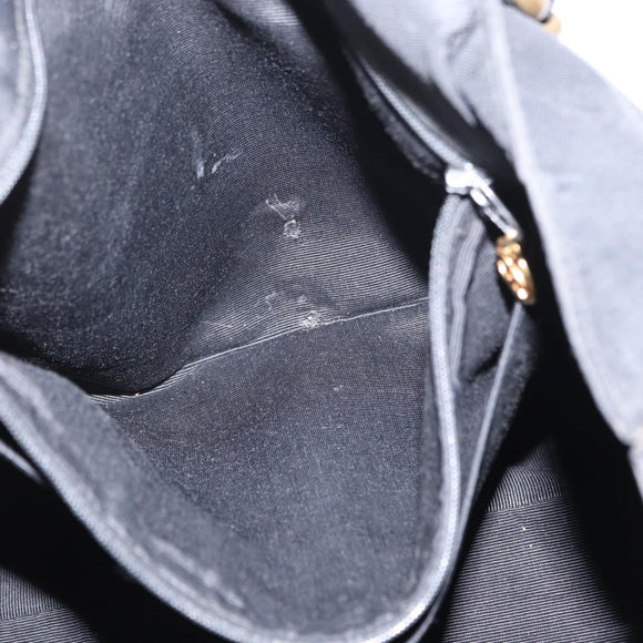 CHANEL COCO Mark Chain Tote Bag Nylon Black Gold CC Auth 165069