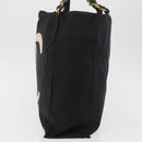 CHANEL COCO Mark Chain Tote Bag Nylon Black Gold CC Auth 165069-3