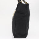 CHANEL COCO Mark Chain Tote Bag Nylon Black Gold CC Auth 165069-3