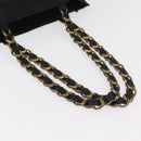 CHANEL COCO Mark Chain Tote Bag Nylon Black Gold CC Auth 165069-7