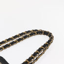 CHANEL COCO Mark Chain Tote Bag Nylon Black Gold CC Auth 165069-8