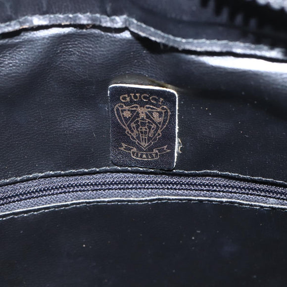 GUCCI Web Sherry Line Shoulder Bag Leather Black Red Green Auth 165070V