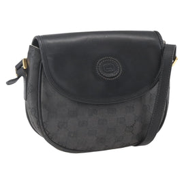 GUCCI GG Supreme Shoulder Bag Coated Canvas Black Gold 007 14 0074 Auth 165072