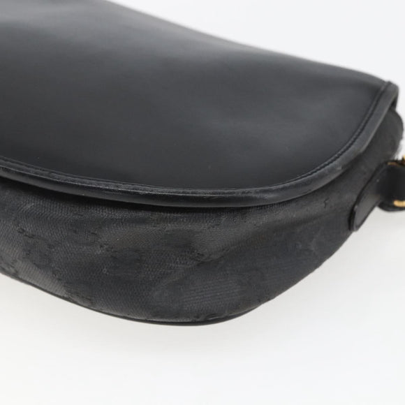 GUCCI GG Supreme Shoulder Bag Coated Canvas Black Gold 007 14 0074 Auth 165072