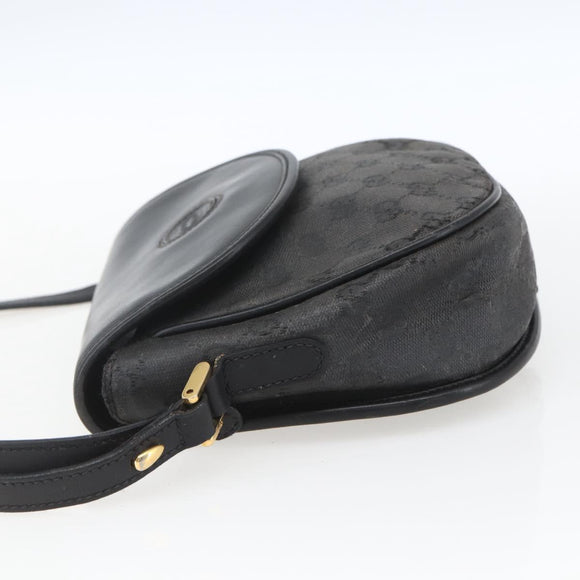 GUCCI GG Supreme Shoulder Bag Coated Canvas Black Gold 007 14 0074 Auth 165072