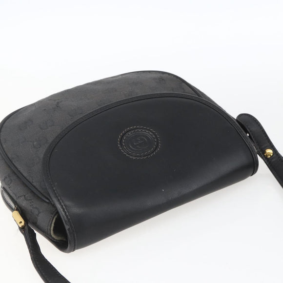 GUCCI GG Supreme Shoulder Bag Coated Canvas Black Gold 007 14 0074 Auth 165072