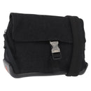 PRADA Sports Shoulder Bag Wool Black Silver Auth 165073-1