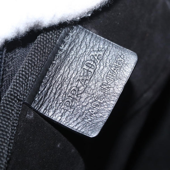 PRADA Sports Shoulder Bag Wool Black Silver Auth 165073