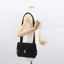 PRADA Sports Shoulder Bag Wool Black Silver Auth 165073-24