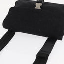 PRADA Sports Shoulder Bag Wool Black Silver Auth 165073-6