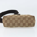 GUCCI GG Canvas Body Bag Beige Silver 92543 Auth 165079-5