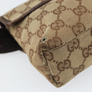 GUCCI GG Canvas Body Bag Beige Silver 92543 Auth 165079-15