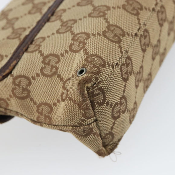 GUCCI GG Canvas Body Bag Beige Silver 92543 Auth 165079