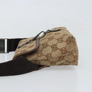 GUCCI GG Canvas Body Bag Beige Silver 92543 Auth 165079-4