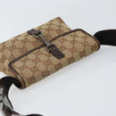 GUCCI GG Canvas Body Bag Beige Silver 92543 Auth 165079-6