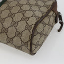 GUCCI GG Supreme Web Sherry Line Clutch Bag PVC Beige 156 01 012 Auth 165080-10