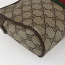 GUCCI GG Supreme Web Sherry Line Clutch Bag PVC Beige 156 01 012 Auth 165080-11