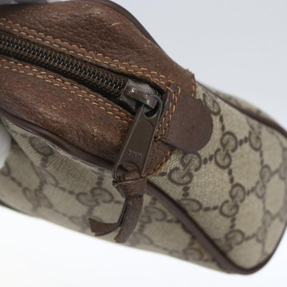 GUCCI GG Supreme Web Sherry Line Clutch Bag PVC Beige 156 01 012 Auth 165080